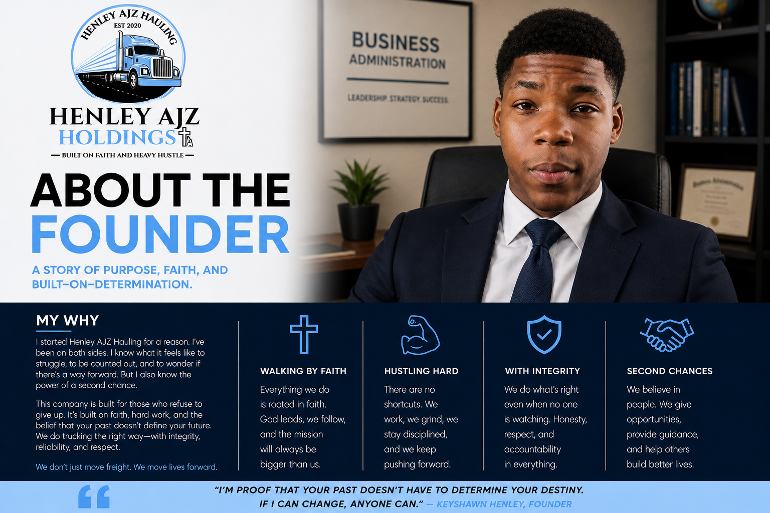 About the Founder - Keyshawn Henley of Henley AJZ Hauling